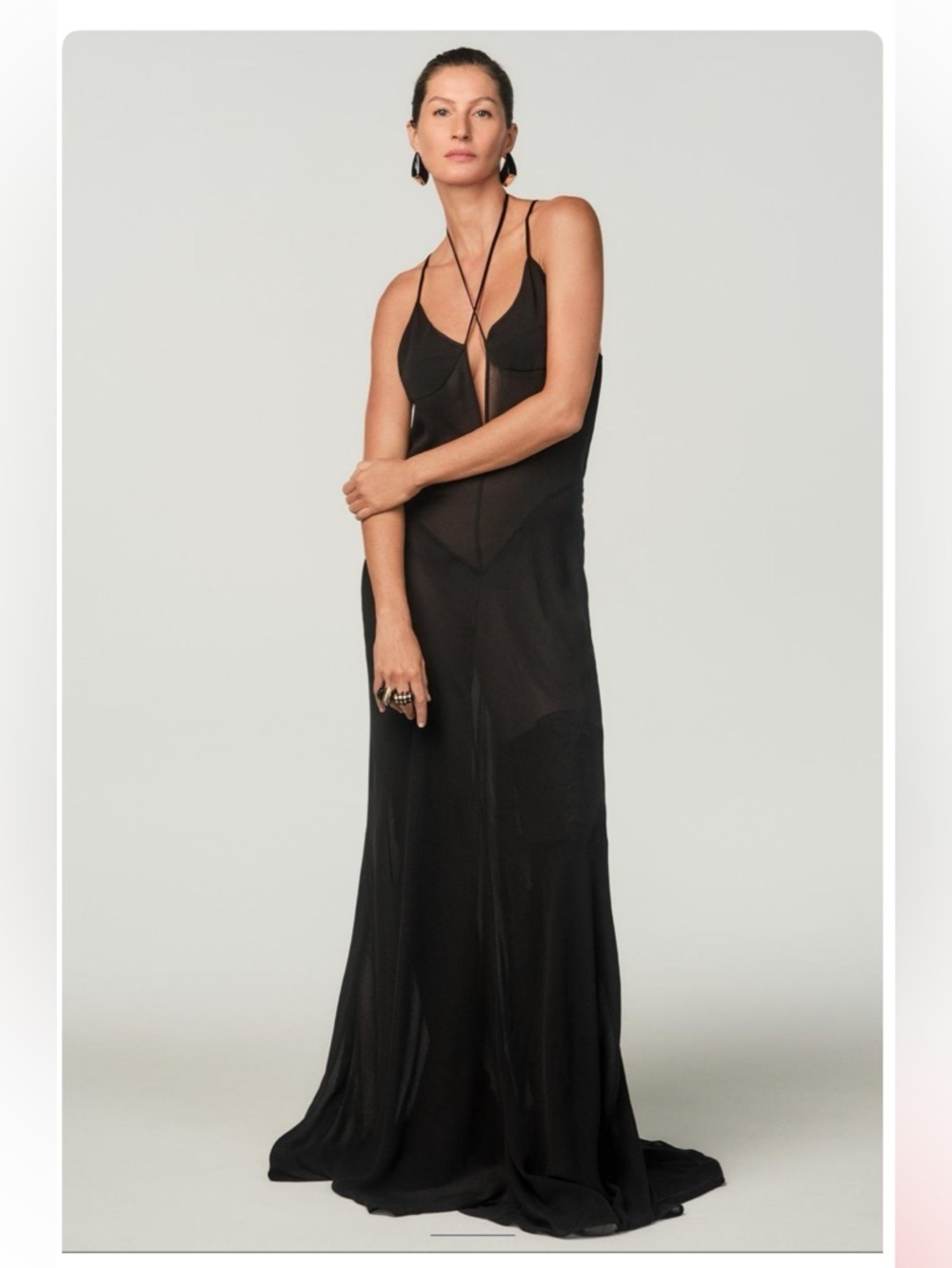 NWT Zara x Stefano Pilati Limited Edition Long Camisole Dress Black S